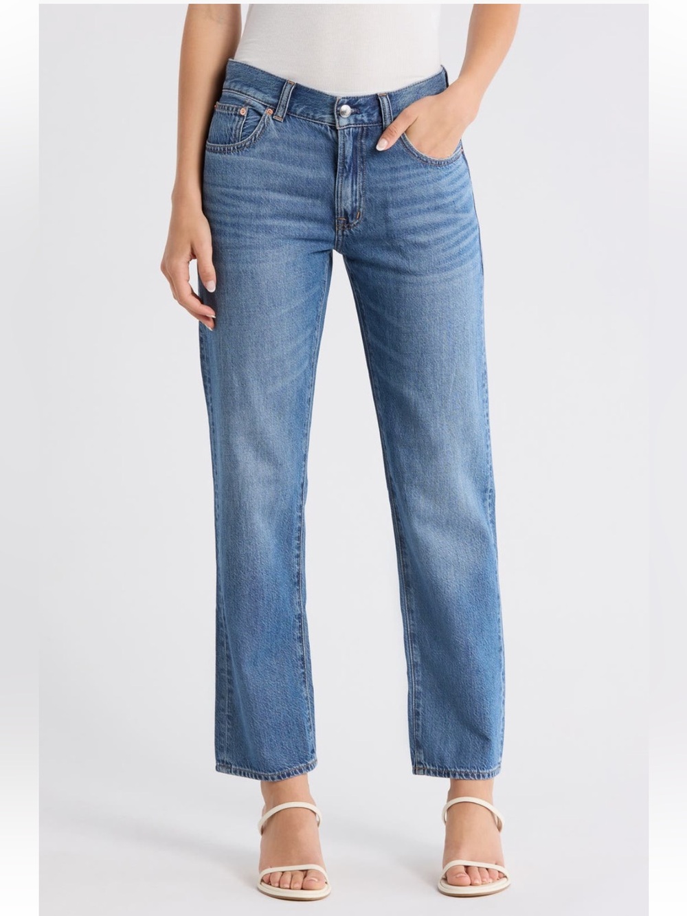 Madewell the dean easy Straight Jeans in airy denim